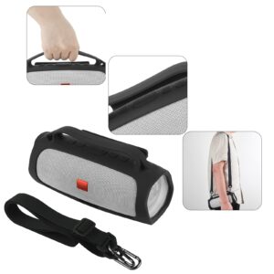 Silicone Case for JBL Charge 4 Portable Waterproof Wireless Bluetooth Speaker, TXEsign Travel Carrying Case Protective Pouch Cover with Handle Adjustable Shoulder Strap and Phone Holder Stand (Black)