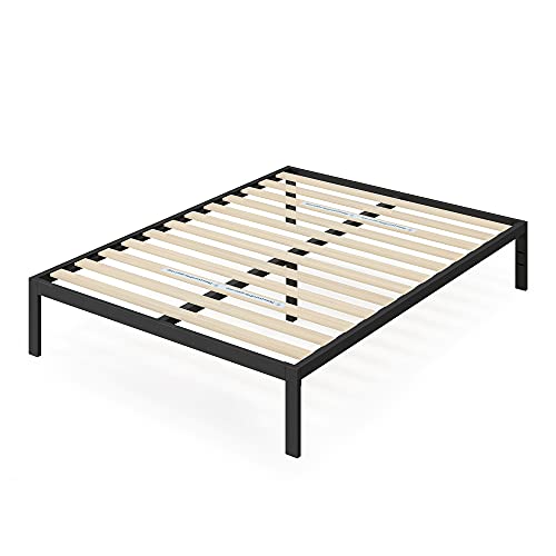 ZINUS Mia Metal Platform Bed Frame / Wood Slat Support / No Box Spring Needed / Easy Assembly, Black, Full