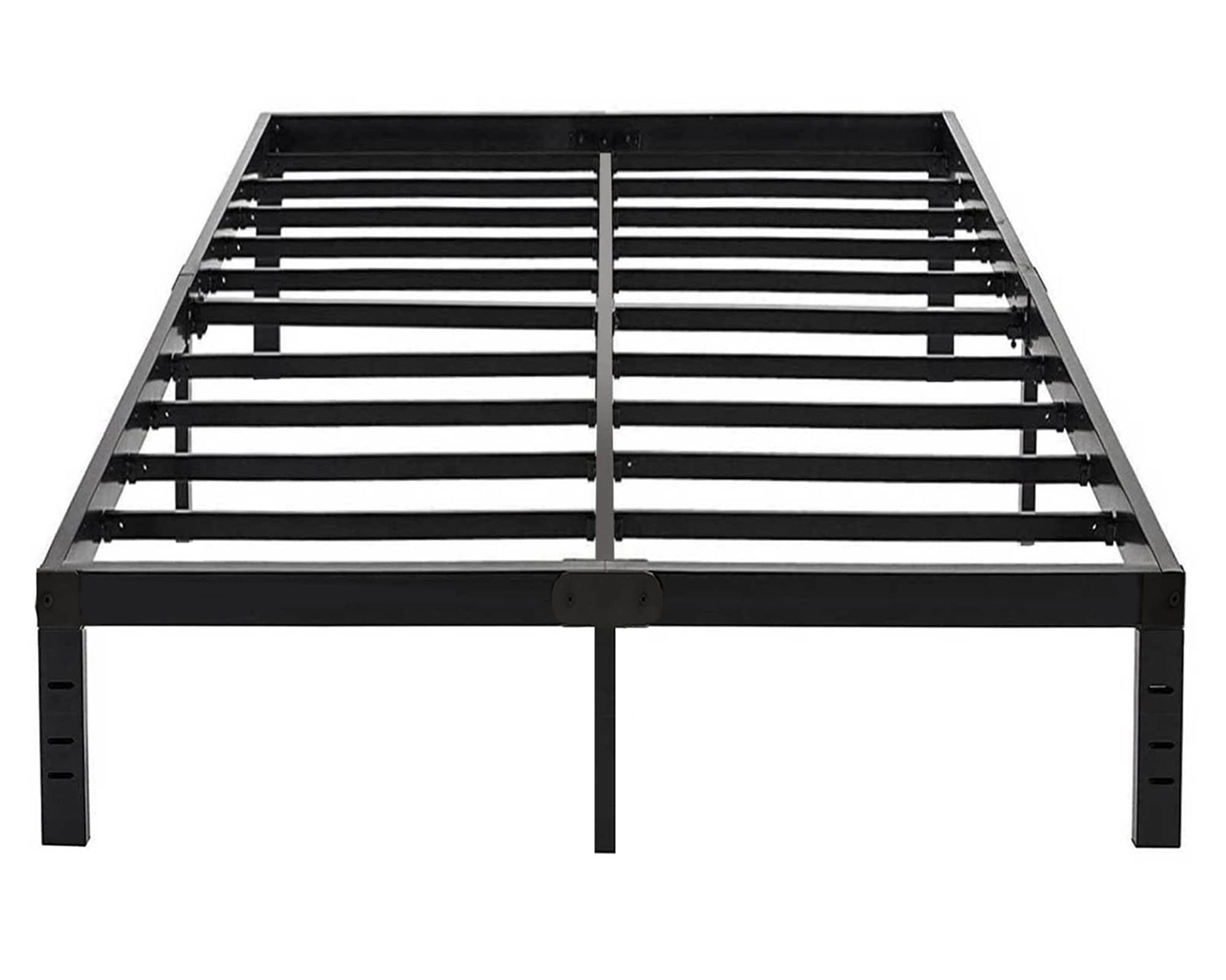 Eavesince Queen Size Bed Frame 18 Inch Tall High Max 1000 Pound Steel Slats Support Heavy Duty Sturdy Metal Queen Size Platform No Box Spring Needed Easy Assembly Noise Free Black