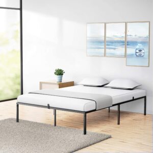 coucheta Full Metal Platform Bed Frame with Sturdy Steel Bed Slats,Mattress Foundation No Box Spring Needed Large Storage Space Easy to Assemble Non-Shaking and Non-Noise Black (Full)