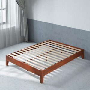 ZINUS Wen Deluxe Wood Platform Bed Frame / Solid Wood Foundation / Wood Slat Support / No Box Spring Needed / Easy Assembly, King