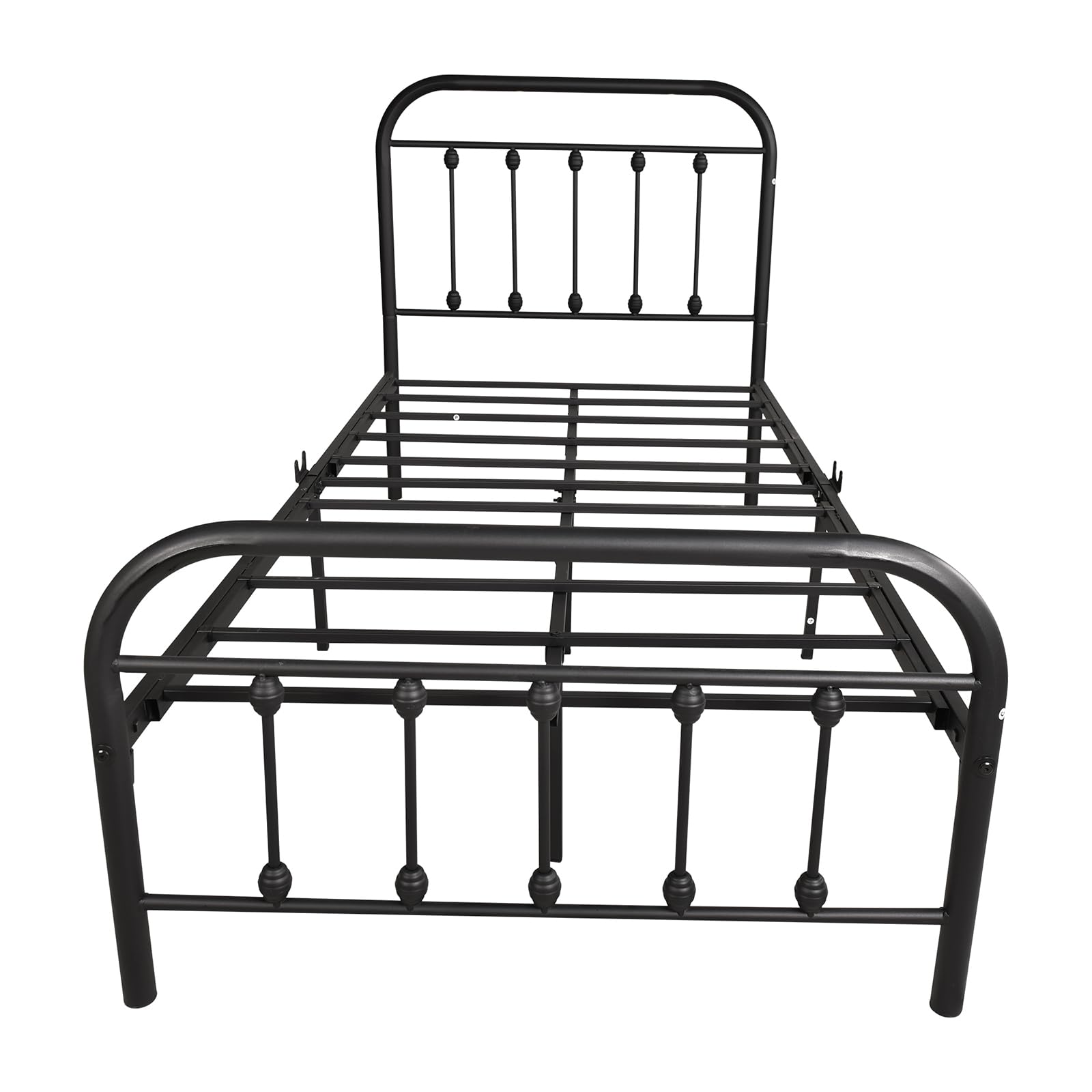 Metal Bed Frame, Twin Size Platform Bed Frame, Mattress Foundation with Headboard ＆ Footboard, Steel Slat Support/No Box Spring Needed (Twin)