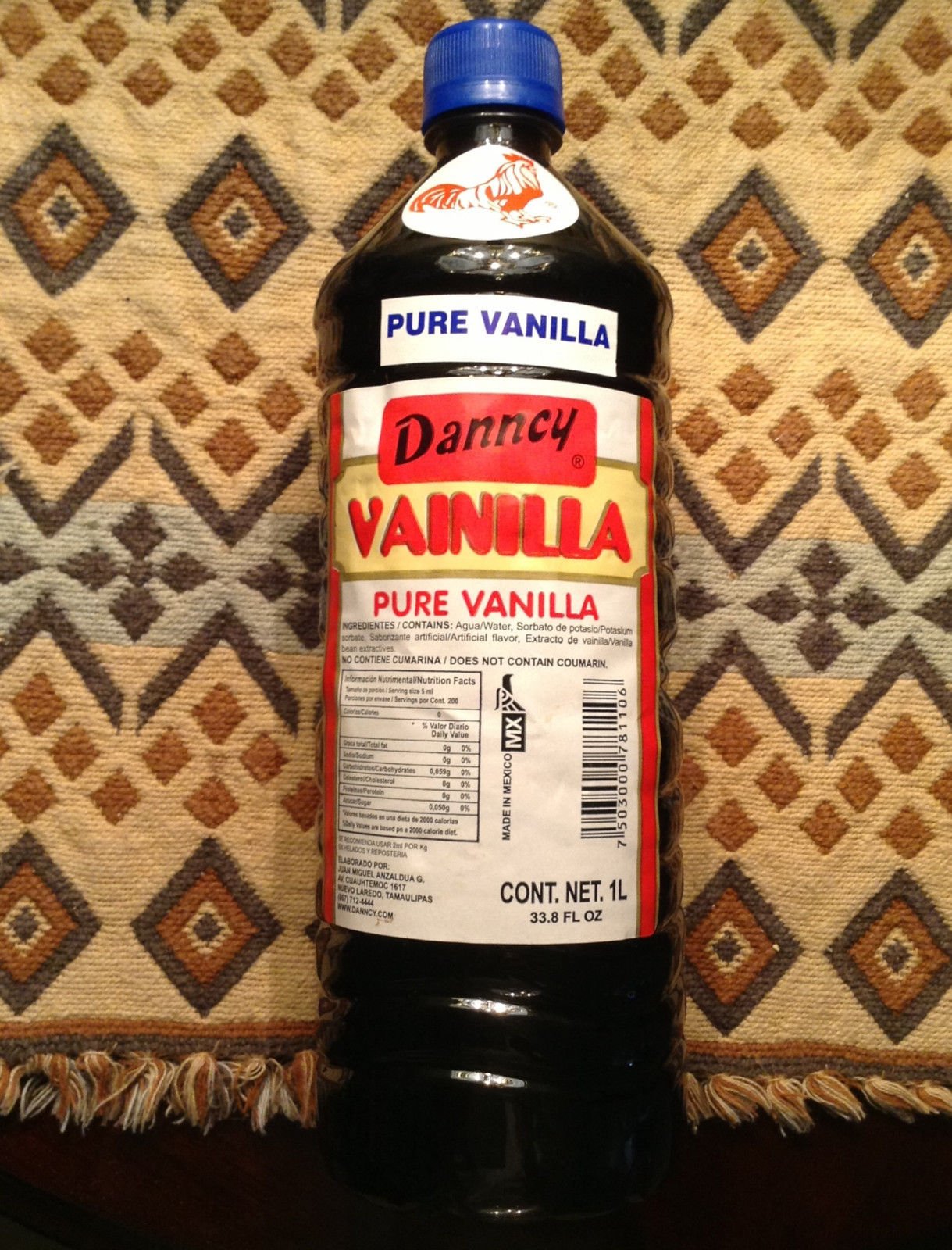 1 X Dark Danncy Pure Mexican Vanilla Extract From Mexico 33oz Each 1 Plastic Bottle Sealed