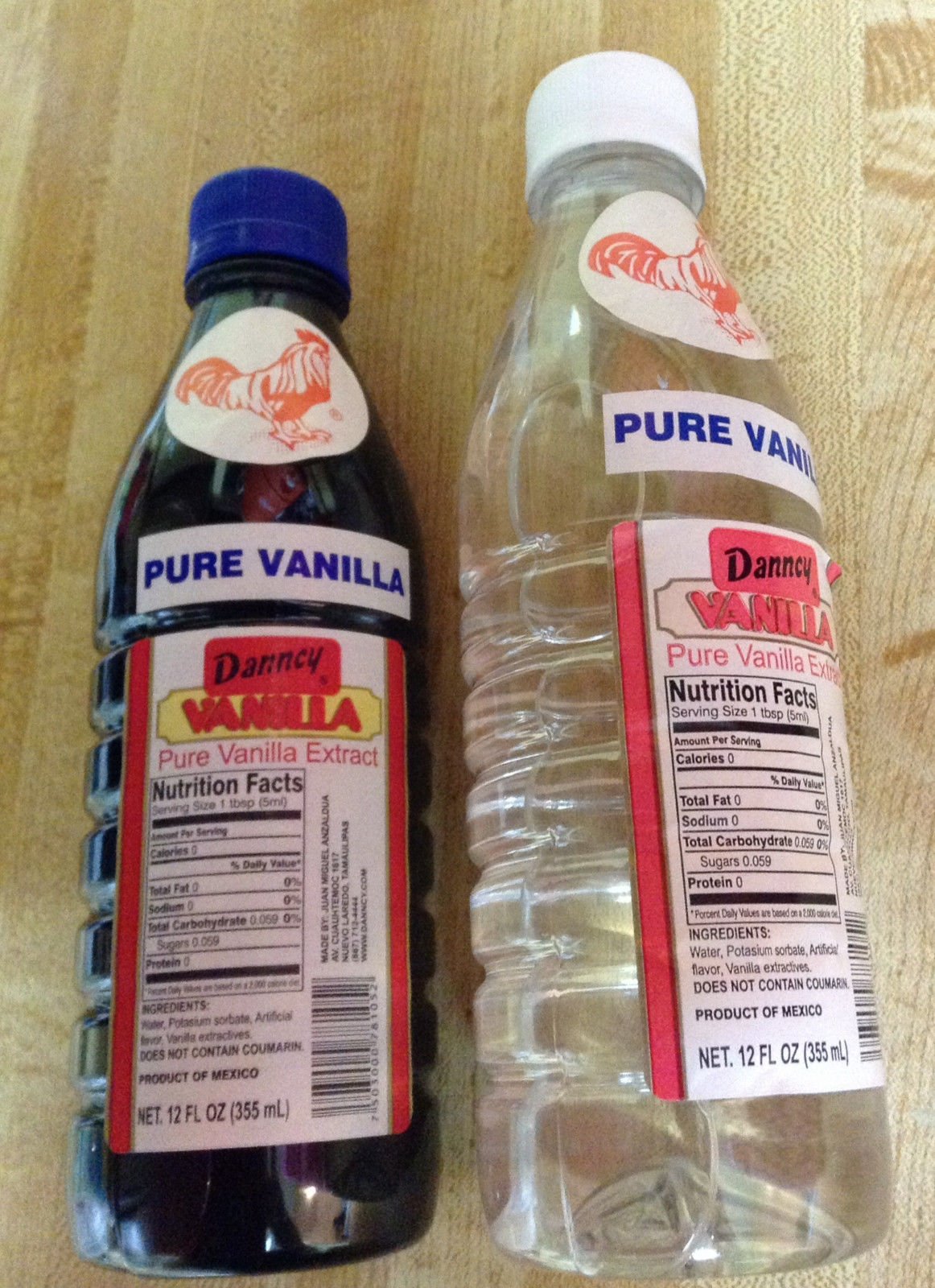 New 1Dark and 1White 12 oz. PURE VANILLA EXTRACT Danncy Brand