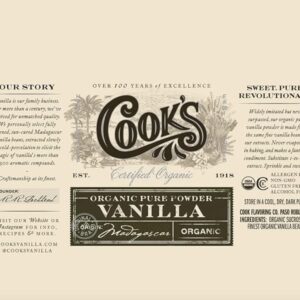 Cook’s, Organic Madagascar Pure Vanilla Powder | World’s Finest Gourmet Fresh Premium Vanilla for Cooking, Baking, & Flavoring, 5 lb