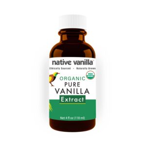 native vanilla - organic pure vanilla extract - 4 fl oz - perfect for cooking and baking, and dessert crafting