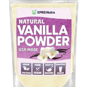 XPRS Nutra Vanilla Flavoring Powder - Fresh Vanilla Powder - Premium Vanilla Powder for Baking Pure Vanilla Bean Powder Flavoring - Make Vanilla Sugar for Baking Vanilla Powder for Coffee (12 Ounce)