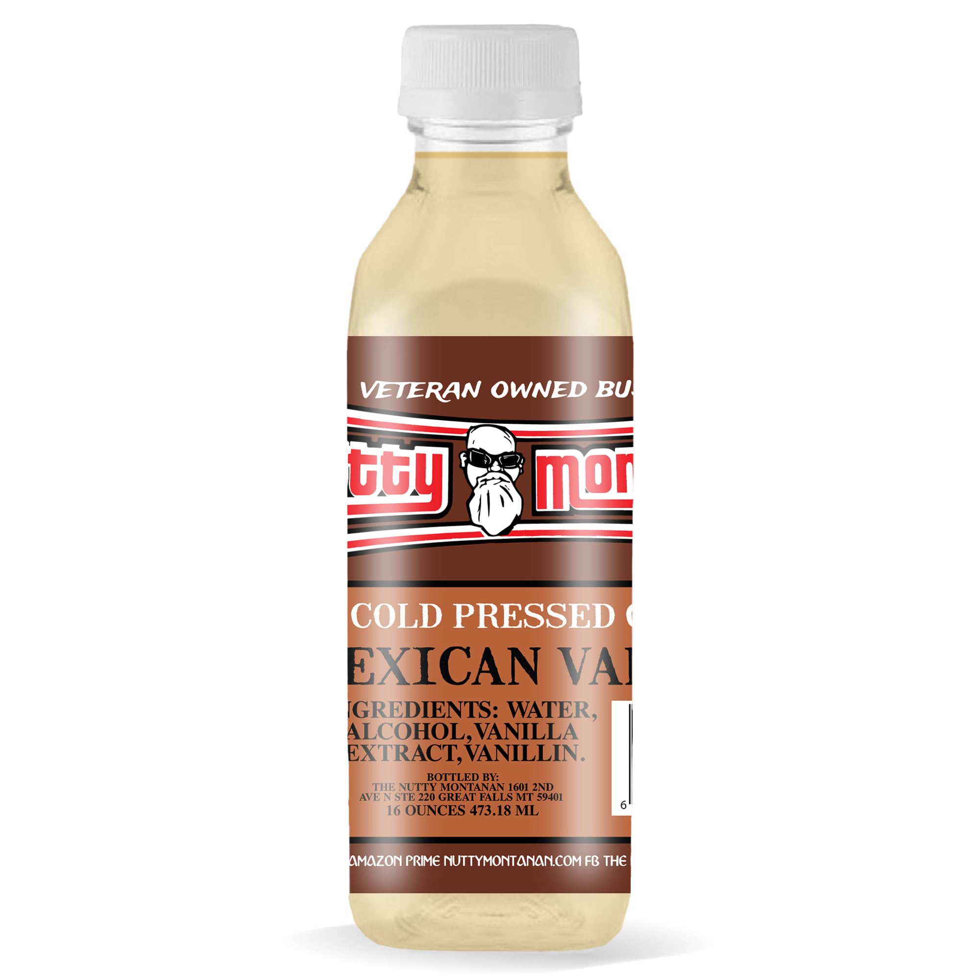 Nutty Montanan Authentic Real Pure Mexican Clear Vanilla (White) 16 Ounce Cold Pressed No Coumarin Imported