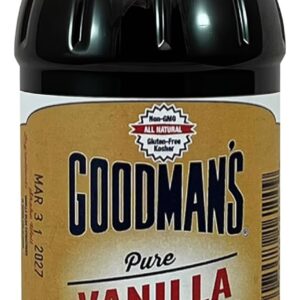 Goodman's Pure Vanilla Extract - Gluten-Free, Non-GMO, Kosher, Low Carb & Low Calorie - Madagascar Bourbon Vanilla Extract Ideal for Baking, Cooking & More - No Animal Products, No Sugar (16oz Bottle)