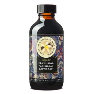 organic natural vanilla extract (4oz) - bourbon, madagascar, kosher, non-gmo, sugar free, gluten free, and additive free