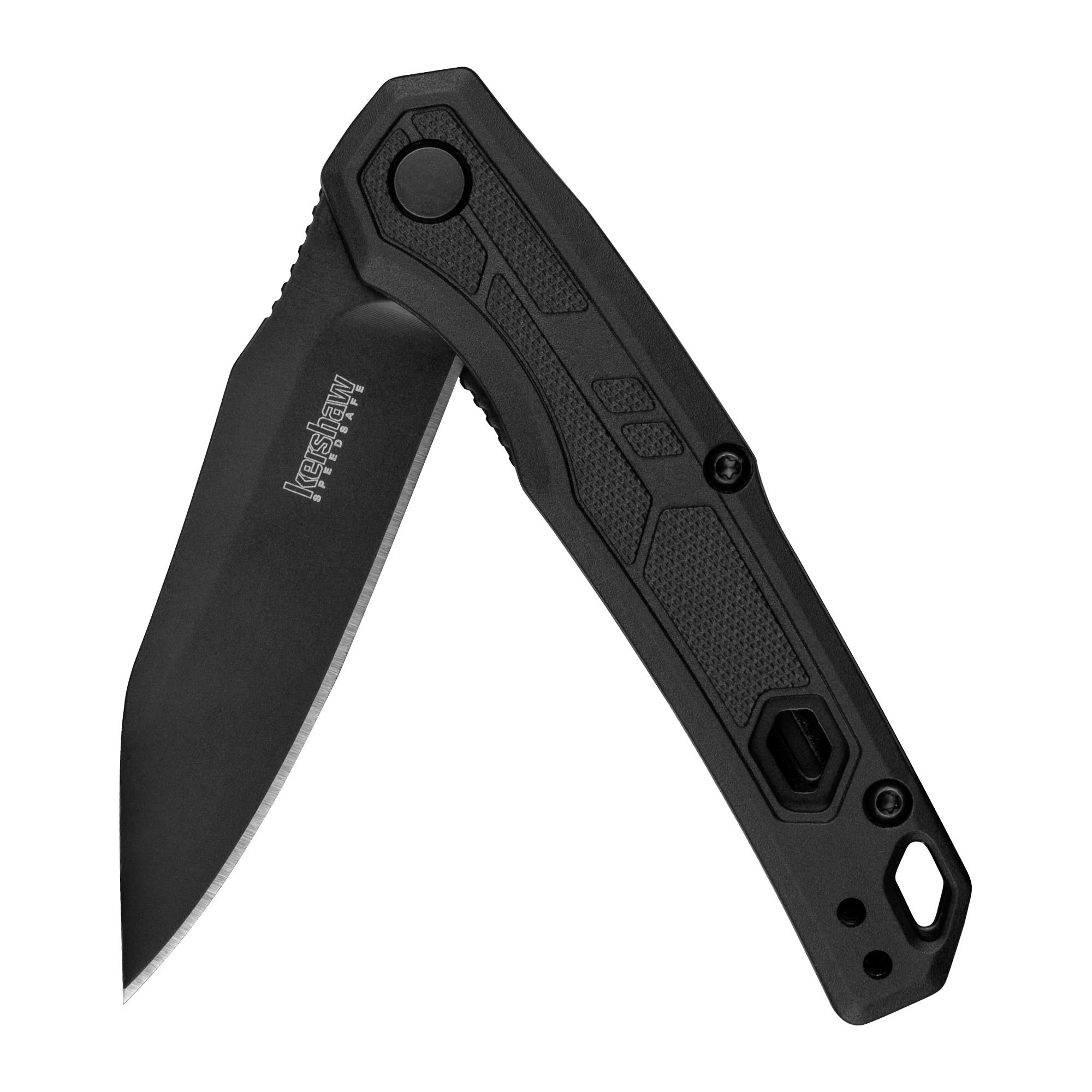 Kershaw Appa Folding Tactical Pocket Knife, SpeedSafe Opening, 2.75 inch Black Blade and Handle, Small, Lightweight Every Day Carry