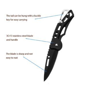 Pocket Folding Knife Tactical Knife Small Stainless Steel Blade 2.5 Inches Long Black Gift for Men and Women (6pack)