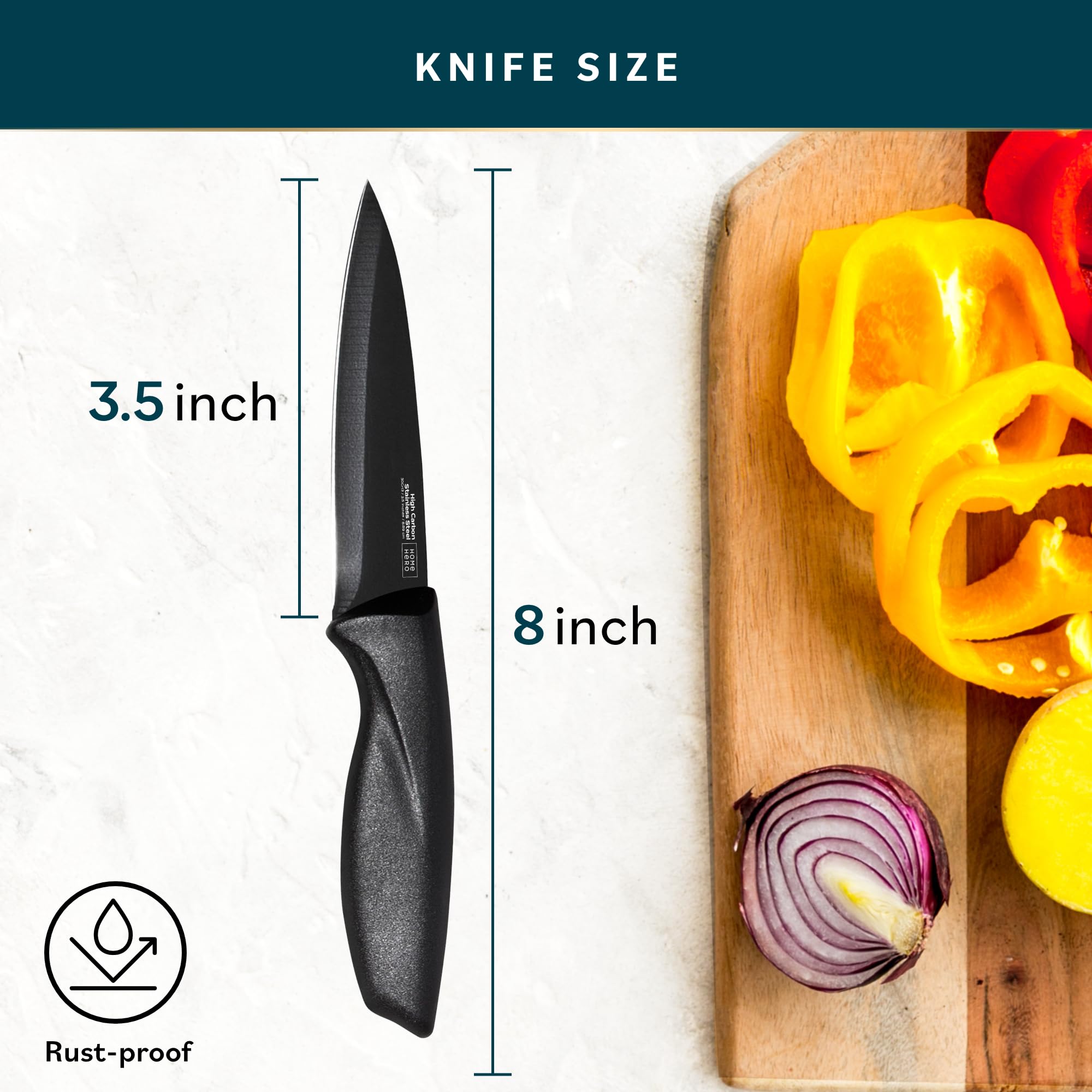 Home Hero 2 Pcs Paring Knife with Sheath - High Carbon Stainless Steel Chopping Knife with Ergonomic Handle - Razor-Sharp Multi-Purpose Kitchen Knife for Chopping Vegetable and Cooking