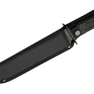 SZCO SUPPLIES 15" Outdoor Survival Black Tech Bowie Blade Knife