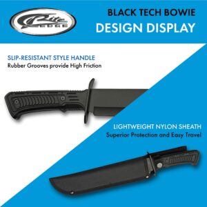 SZCO SUPPLIES 15" Outdoor Survival Black Tech Bowie Blade Knife