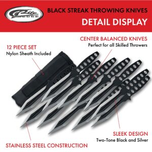 Szco Supplies Black Streak Throwing Knives Set