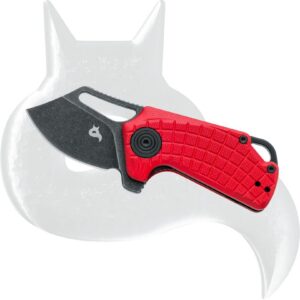 FOX BLACK Knives Puck Liner Lock BF-761R Red G10 and D2 Steel Pocket Knife