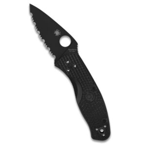 Spyderco Persistence Lightweight Knife with 2.77" Black Steel Blade and Durable Black FRN Handle - PlainEdge - C136SBBK