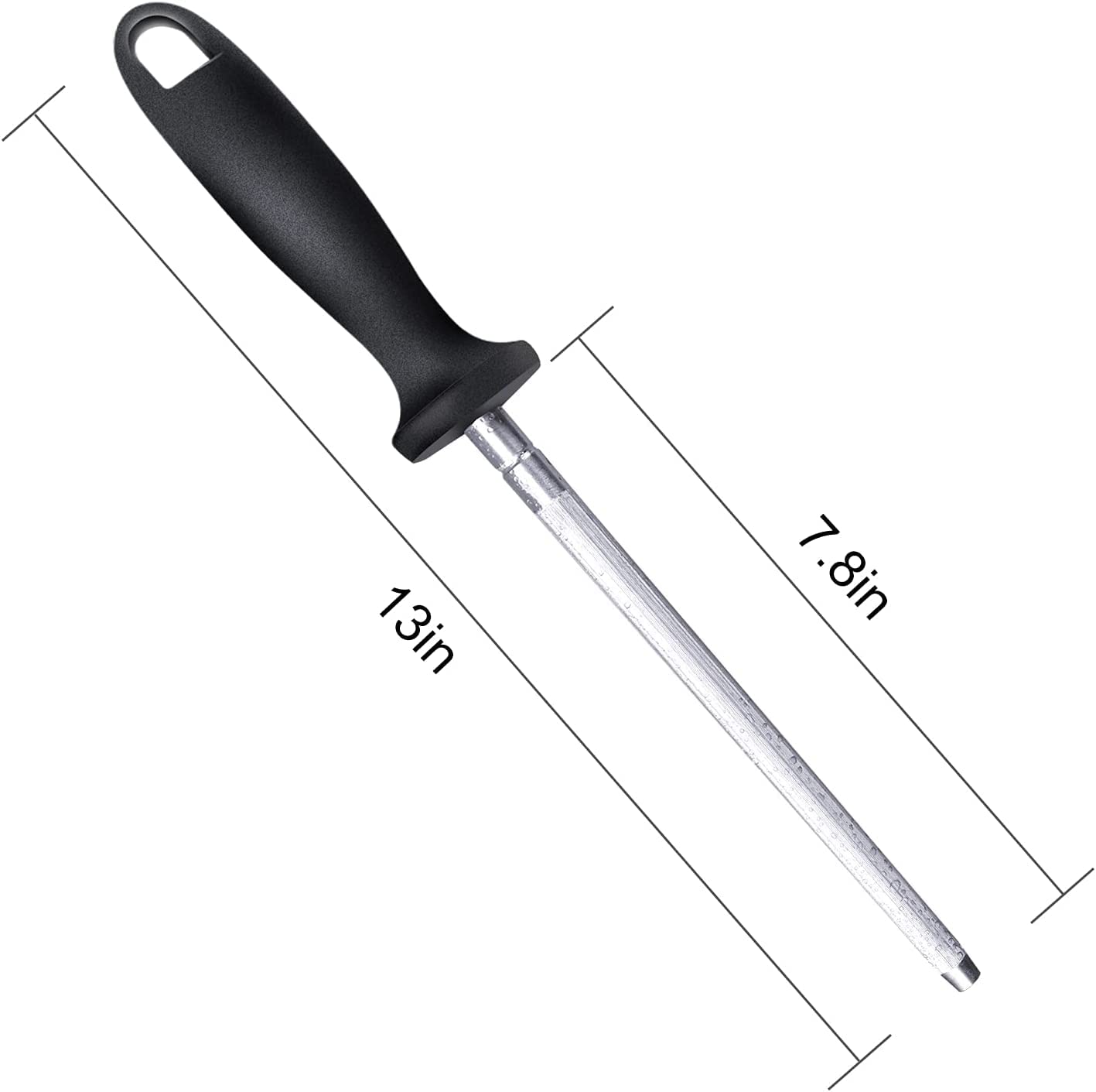 Bkinpid Knife Sharpening Rod Steel Professional Kitchen Sharpener 13 Inch Black