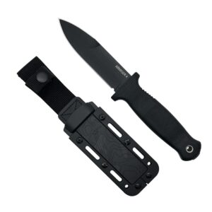 demko knives armiger fixed blade with sheath- armiger 2 & armiger 4 - clip point spear point tanto shark foot serrated full tang (armiger 4 spear point black)