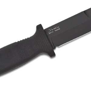 Demko Knives Armiger Fixed Blade with Sheath- Armiger 2 & Armiger 4 - Clip Point Spear Point Tanto Shark Foot Serrated Full Tang (Armiger 4 Spear Point Black)