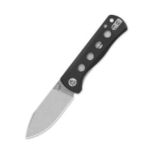 QSP KNIFE CANARY FOLDER POCKET KNIFE, SHARP 14C28N BLADE with COLORFUL G-10 HANDLES (stonewash blade, black G-10 handle)