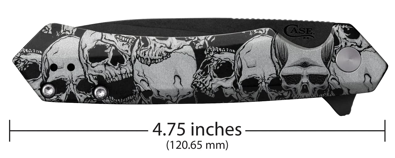 Case xx Knives 2023 Shot Show Kinzua Frame Lock 64645 Skulls Black Aluminum S35VN Pocket Knife