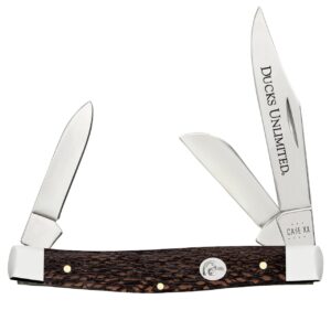 case xx ducks unlimited black sycamore wood medium stockman 17531 tru-sharp stainless steel pocket knife