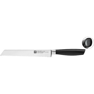 zwilling all star 8-inch bread knife, cake knife razor-sharp german knife, made in company-owned german factory with special formula steel perfected for almost 300 years, black end cap