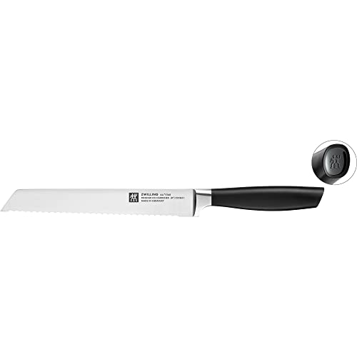 Zwilling All Star 8-inch Bread Knife, Cake Knife Razor-Sharp German Knife, Made in Company-Owned German Factory with Special Formula Steel perfected for almost 300 Years, Black End Cap
