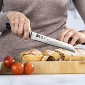 Zwilling All Star 8-inch Bread Knife, Cake Knife Razor-Sharp German Knife, Made in Company-Owned German Factory with Special Formula Steel perfected for almost 300 Years, Black End Cap