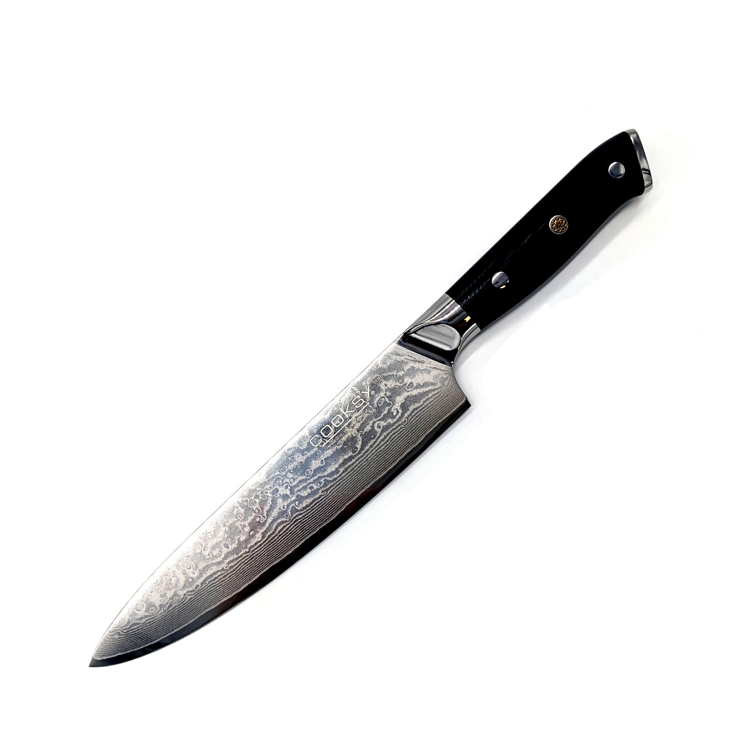 Cooksy 8 Inch Elite Chef's Knife, VG-10 Damascus Stainless Steel Blade with G10 Handle