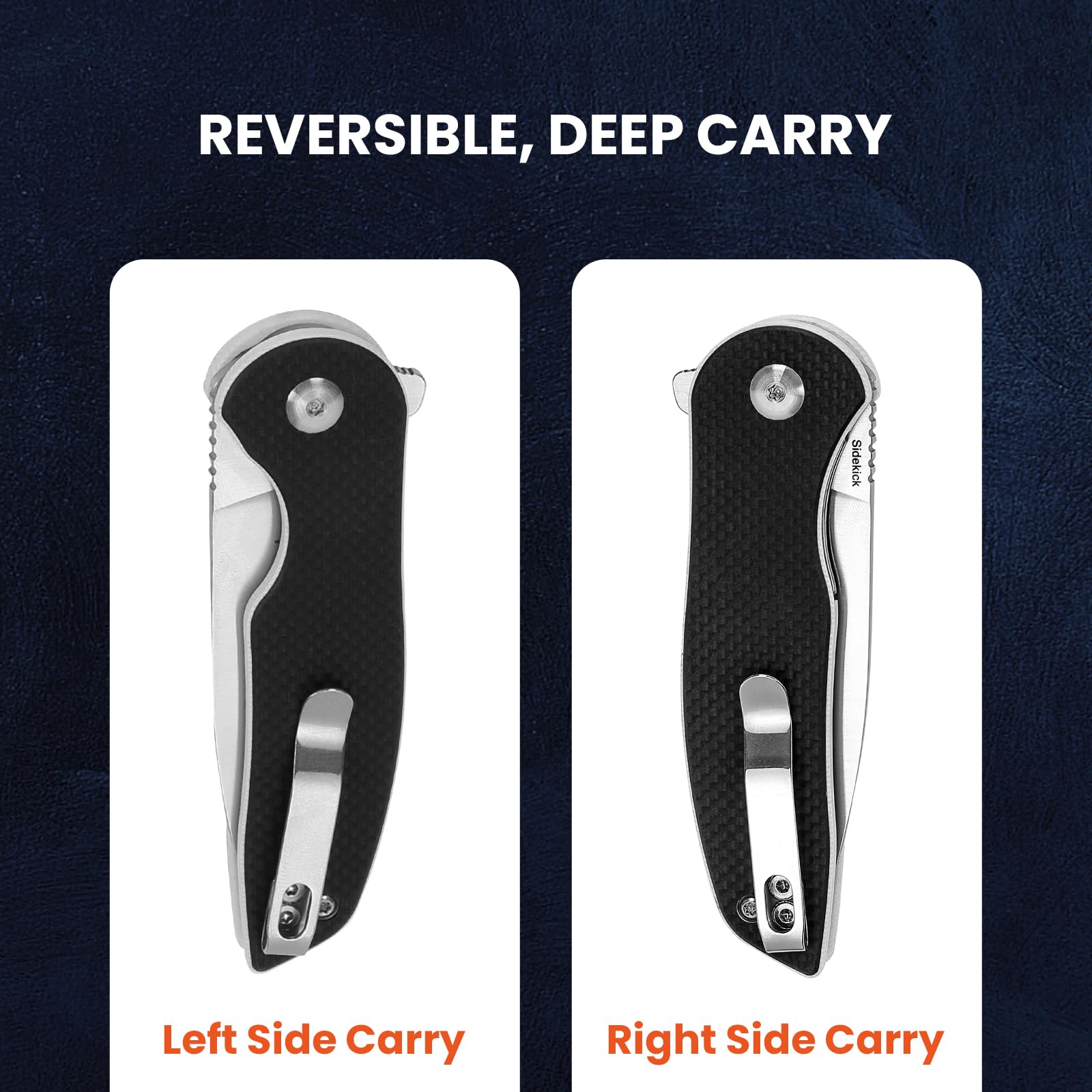 Kizer Sidekick EDC Knife, 2.87 Inches 9Cr18MoV Steel Blade Folding Knife, Black G10 Handle Small Pocket Knives for Men, L3006A1