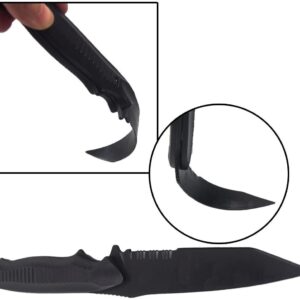 ESH7 Tactical Rubber Knife Military Enthusiasts Funning Cosplay Toy Sword Training Props War Game Knife Dagger Blade Rubber Fake Knives with Scabbard/Sheath