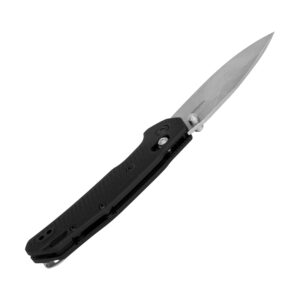 Kershaw Heist Folding Pocket Knife, 3.2 inch Clip Point D2 Steel Blade, Stonewashed Finish, DuraLock Locking Mechanism, Black