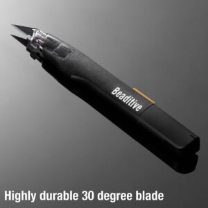 Beaditive High Precision Detail Craft Knife with 10 Blades - 30 Degree Blade Utility Knife - Art, Craft, Model Making (1 Black Knife, 10 Black Blades)