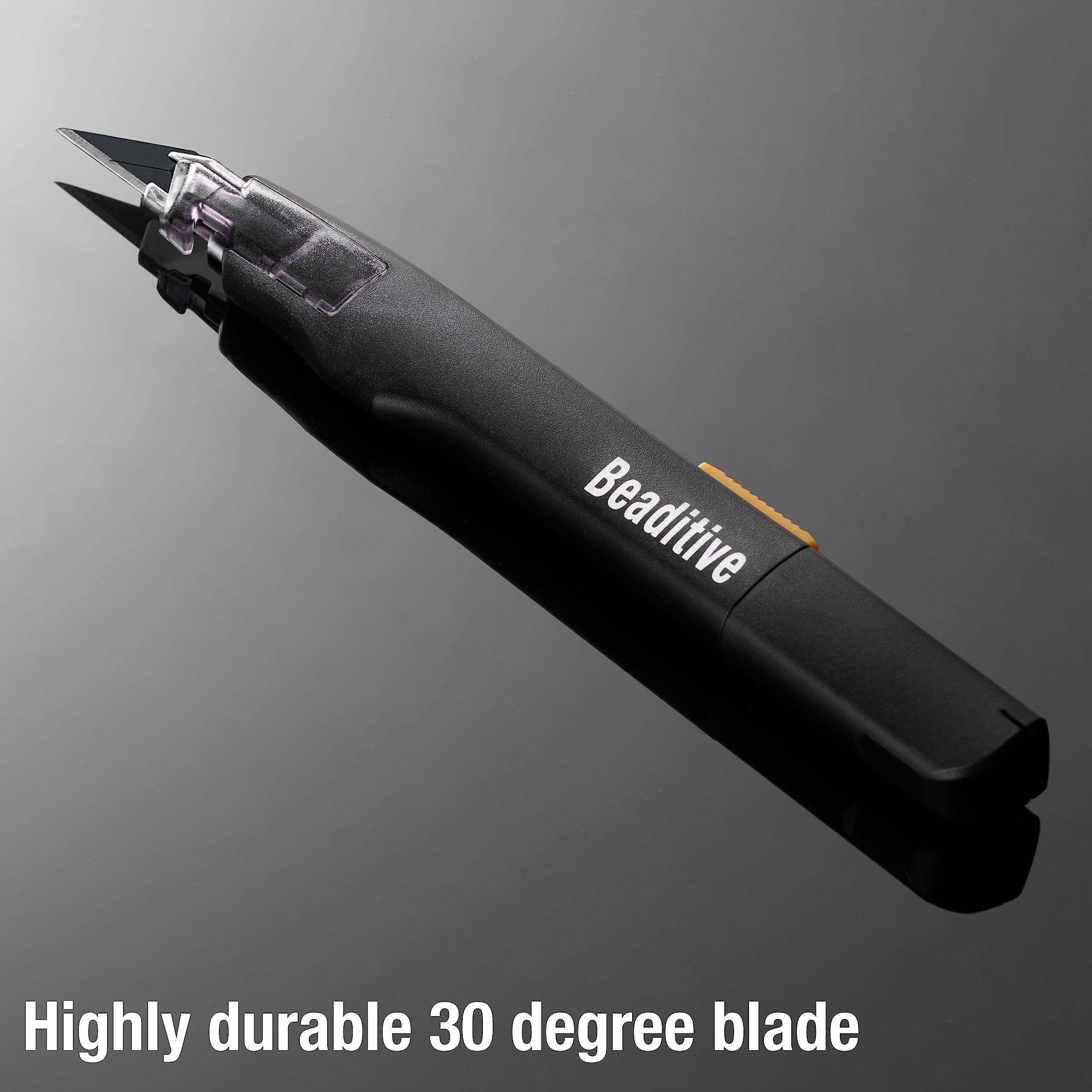 Beaditive High Precision Detail Craft Knife with 10 Blades - 30 Degree Blade Utility Knife - Art, Craft, Model Making (1 Black Knife, 10 Black Blades)