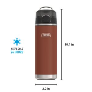 ICON SERIES BY THERMOS Stainless Steel Water Bottle with Spout 24 Ounce, Saddle