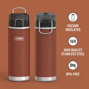 ICON SERIES BY THERMOS Stainless Steel Water Bottle with Spout 24 Ounce, Saddle