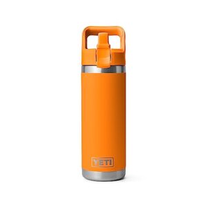 YETI Rambler 18 oz Bottle, Vacuum Insulated, Stainless Steel with Straw Cap, King Crab