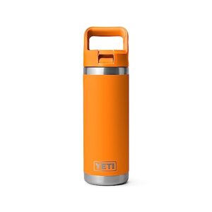 YETI Rambler 18 oz Bottle, Vacuum Insulated, Stainless Steel with Straw Cap, King Crab