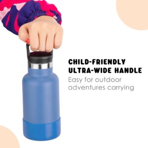 Mollcity Kids Water Bottle 12 oz Stainless Steel Vacuum Insulated Water Bottle with Leak Proof Lid, Sports Water Flask with Wide Handle (Royal Blue)