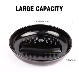 Premium Plastic Ashtray, Trash Can, Pack of 3, Round Black Large Size, for Indoor Outdoor Home Office Patio Restaurant Bar Hotel Use