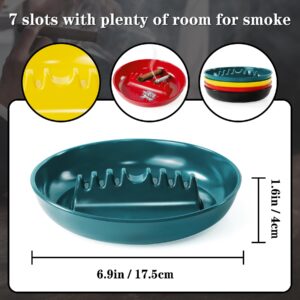 Grovind Ash Tray for Cigarettes [4 Pack] Melamine 7 Inches Outdoor Ashtray for Patio, Plastic Ashtrays With 7 Cigarette Holders, Home Office Indoor Outdoor Use