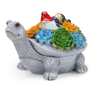 Ashtray, Turtle Ashtrays Ash Tray for Outside Patio, Smokeless Indoor Outdoor Ashtray with Lid Drunk Gnome Decor, Cute Cool Smoking Cigarettes Accessories Smokers Gifts for Men Women