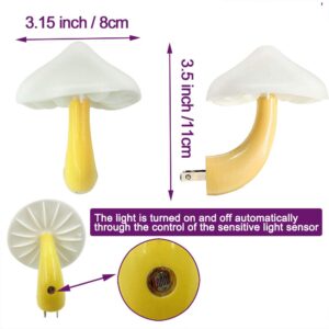 UTLK [3 Pack Plug-in LED Mushroom Night Light Lamp with Dusk to Dawn Sensor,Plug in Bed Cute Nightlight lamp Wall Baby Lights for Kids Children (7-Color)