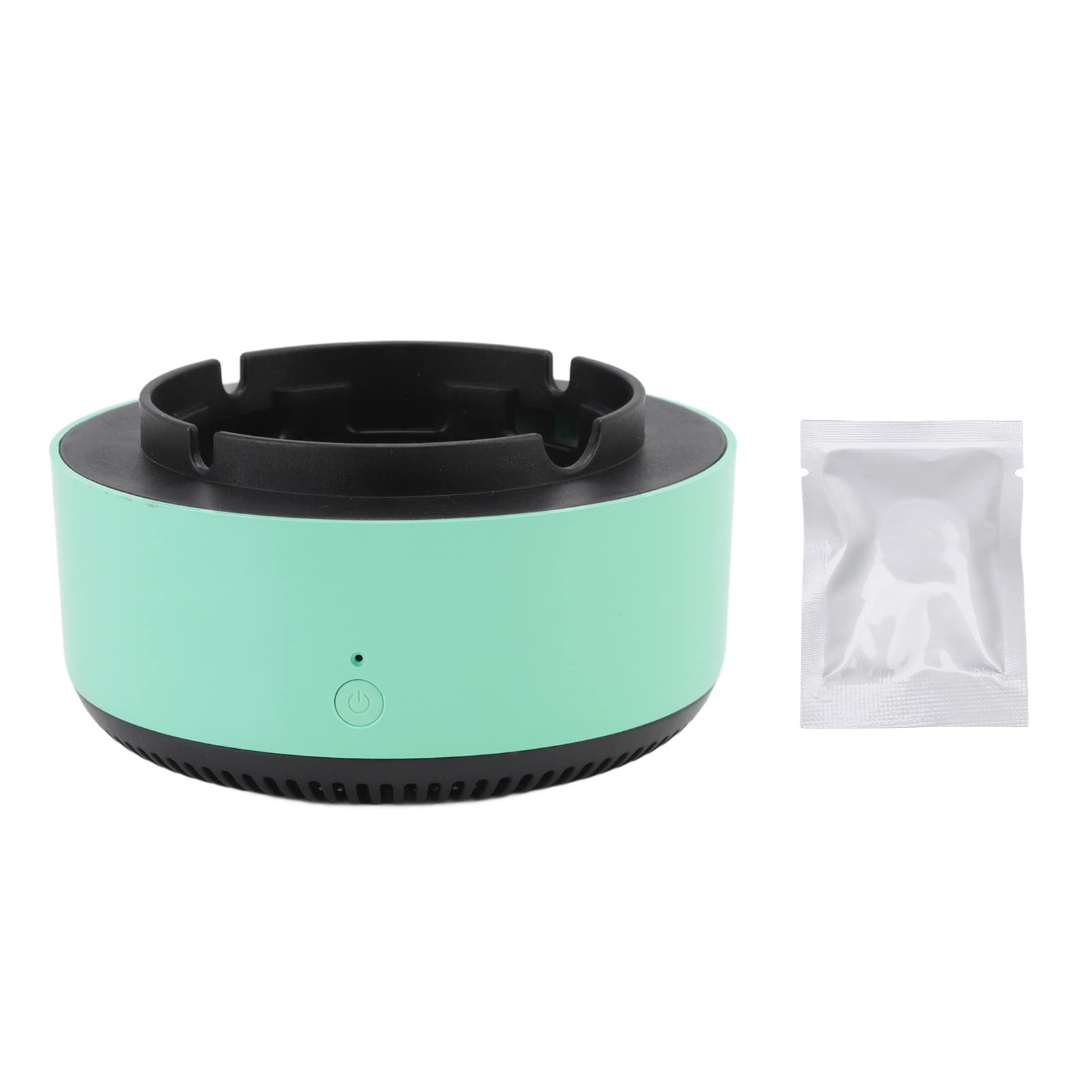 Smart Ashtray, Smokeless Ashtray Low Noise Compact with Aromatherapy Tablet for Office (Green and Black)