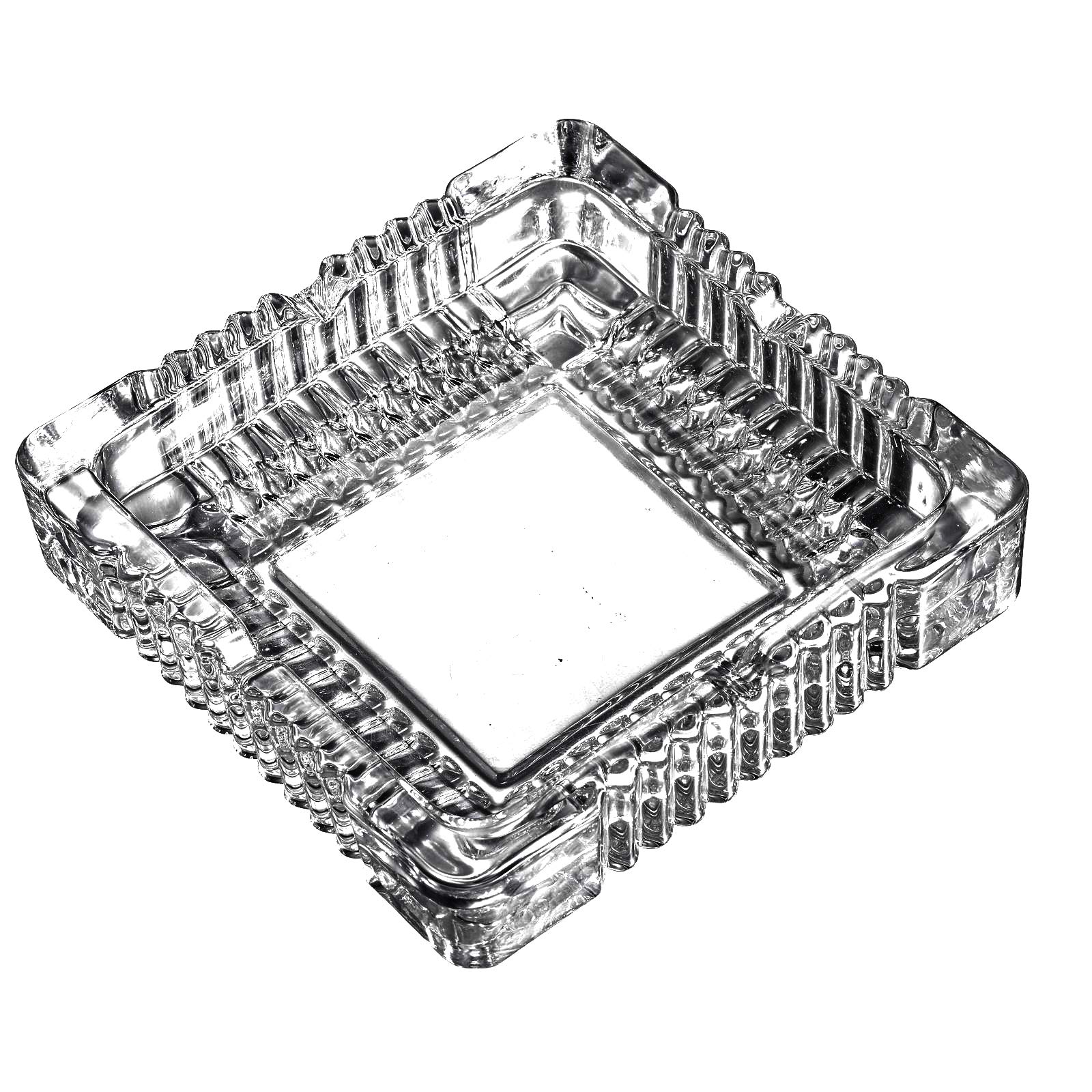 Amlong Crystal Large Classic Square Ashtray 6 inch x 6 inch