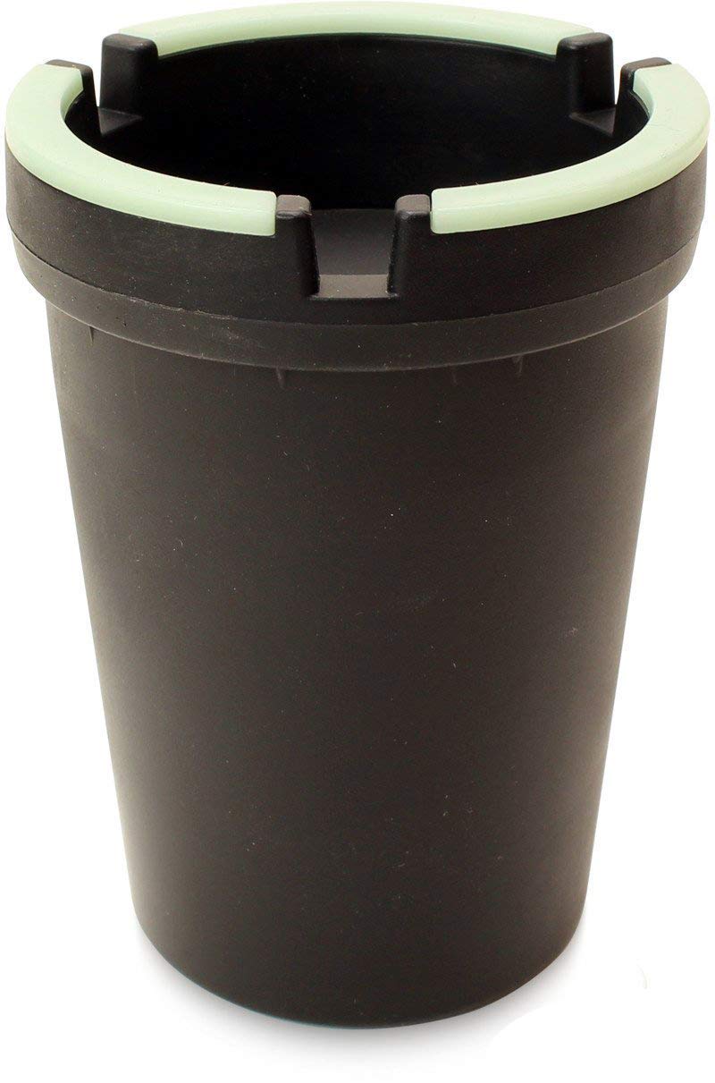 VIP Home Essentials Stub Out Glow in The Dark And Non-Glow - Butt Bucket Ashtray (Black, Regular)