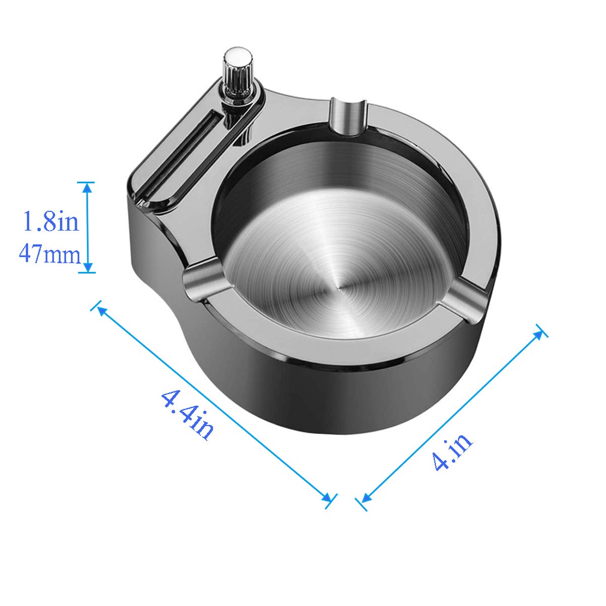 Retro Metal Ashtray Ten Thousand Match Lighter Multifunction Ashtray Collectible Ashtray for Men Smokers Gifts Simple Stylish Ashtray with Ten Thousand Match Lighter (Black Silver)